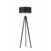 Lampa podłogowa HAITI abażur czarny stelaż popielaty