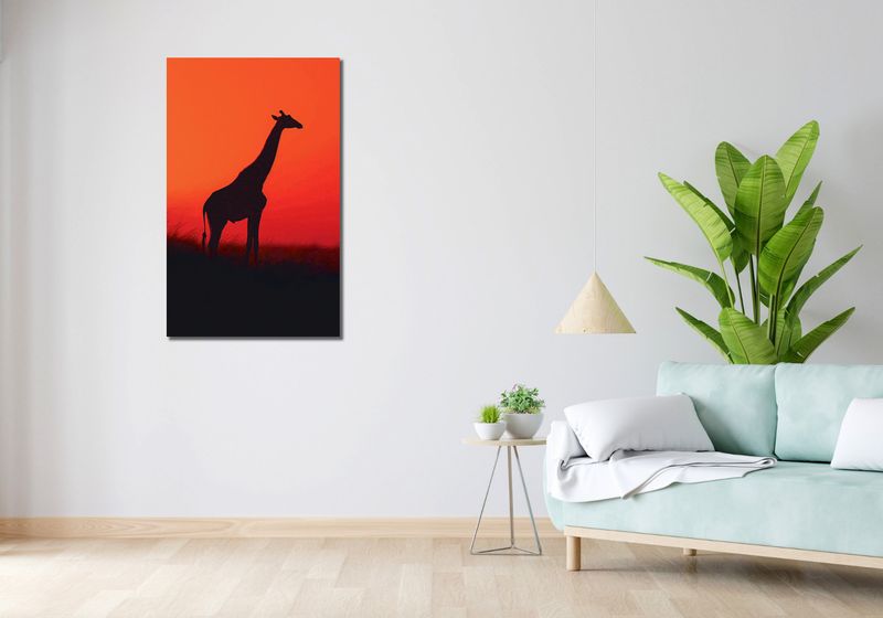 Obraz 60x100cm Żyrafa w Czerni zdjęcie 2