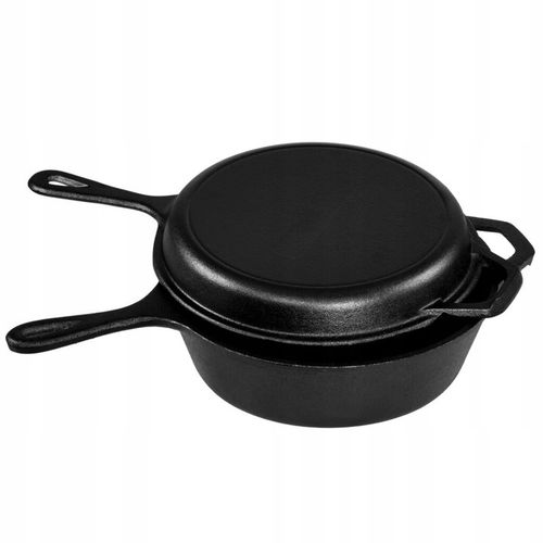 RONDEL ŻELIWNY Z PATELNIĄ 3 w 1 PATELNIA BRYTFANNA GARNEK 26 CM na Arena.pl