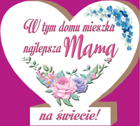 serce stojące 12x11cm w tym domu mieszka najlepsza mama  mdf01