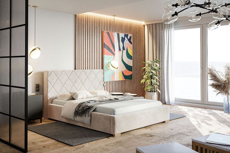 Łóżko tapicerowane 180x200 Royal 7 pojemnik stelaż zdjęcie 8