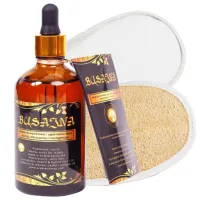 OLEJEK BUSAJNA 100 MLN + GĄBKA RĘKAWICA NATURALNA PIELĘGNACJI MYCIA CIAŁA