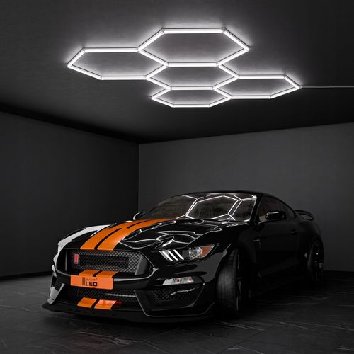 Lampa LED Hexagon Sufitowa Panel Oświetlenie Do Garaż Warsztat 298x209 na Arena.pl