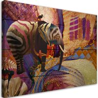 Obraz na płótnie, Złoty słoń na abstrakcyjnym tle 60x40 60x40