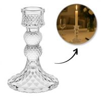 świecznik dekoracyjny, szklany glamour 12,5 cm - sw14