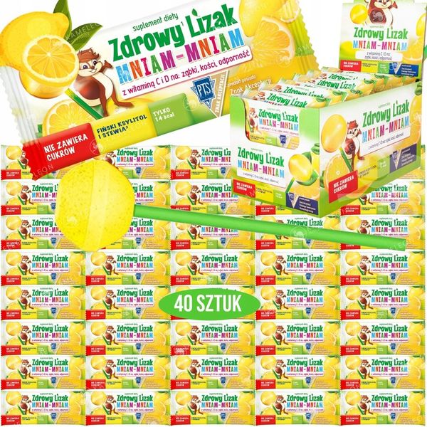 ZDROWY LIZAK KULKA CYTRYNOWY Witamina C 40szt. zdjęcie 1