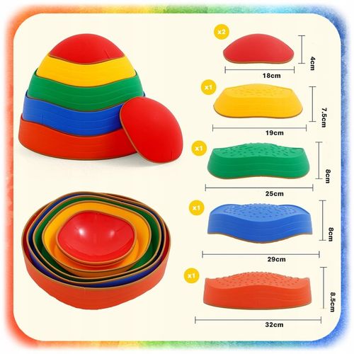 ŚCIEŻKA SENSORYCZNA XL KAMIENIE BALANSUJĄCE DLA DZIECI TRENING RÓWNOWAGI na Arena.pl