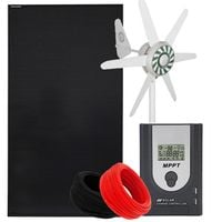 ZESTAW FOTOWOLTAICZNY 170W + WIATRAK 90W MPPT NA DZIAŁKĘ KEMPING DOMEK