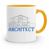 Kubek Żółty Architekta Architect Prezent Z Nadrukiem Ze Zdjęciem