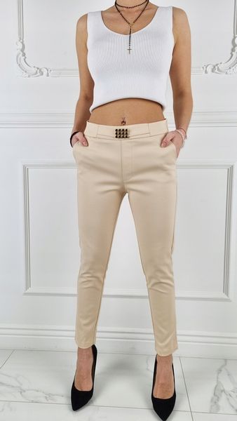 #ELEGANCKIE DAMSKIE SPODNIE - GUMKA 7/8 - FREESIA# zdjęcie 12