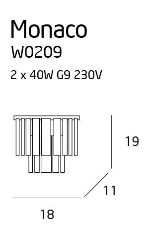 Kinkiet Monaco kryształki W0209 - MaxLight na Arena.pl