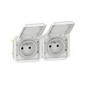 Nowe Plexo - Gniazdo 2x2P+Z poziome, mechanizm 16A-250V~- białe - Legrand 069642L