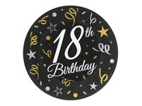 Talerzyki, B&C 18 Birthday, 18 cm, 6 szt.