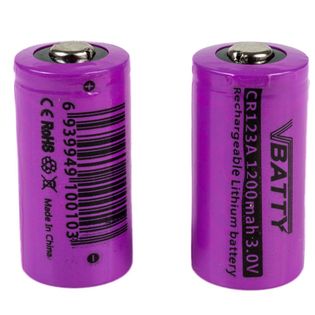 2x bateria akumulatorek CR123a 3,0 V 1200 mAh nowy RCR 16340 Lithium