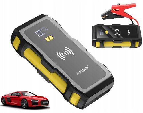 Mocny Jump Starter BOOSTER Rozruch PowerBank Ładowarka QI 39800 mAh 1200 A na Arena.pl