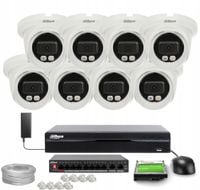 Monitoring IP Dahua Komplet 8 Kamer 4MPx Rejestrator + Dysk 2TB Detekcja