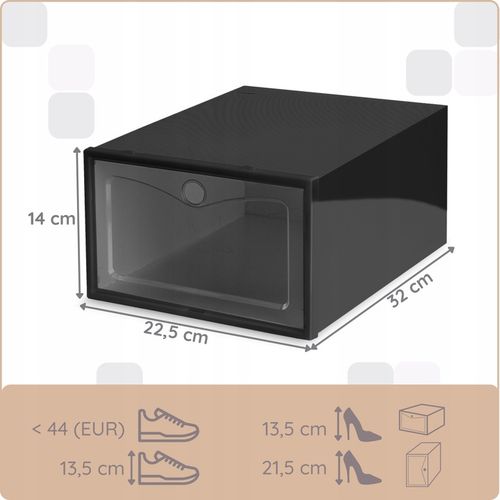 10x Pudełko na buty organizer pojemnik z klapą organizer modułowy na Arena.pl