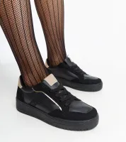 Czarny sneakersy na platformie Walda 37
