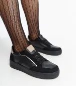 Czarny sneakersy na platformie Walda 37
