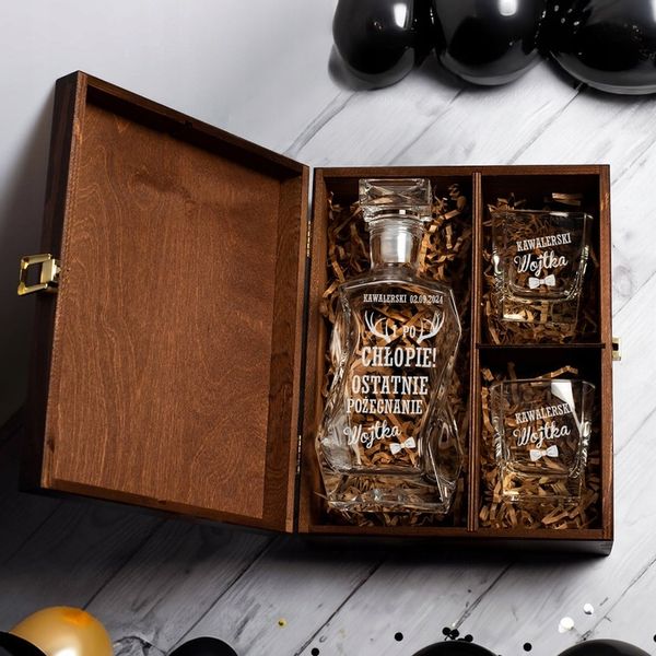 PREZENT NA WIECZÓR KAWALERSKI KARAFKA Z GRAWEREM SZKLANKI DO WHISKY GRAWER zdjęcie 7
