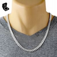 Srebrny ŁAŃCUCH Męski Łańcuszek SREBRO pr.925 6mm Pancerka WŁOSKA + GRATIS