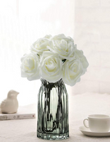 Bukiet kremowych róż zestaw 25szt dekoracyjne sztuczne kwiaty róże