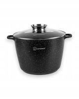 Duży Garnek Marmurkowy 14L z Pokrywką i Systemem Aroma Knob 32cm