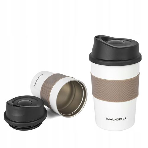 KUBEK TERMICZNY do KAWY Herbaty na WYNOS Biały Konighoffer Elliot 330 ml na Arena.pl
