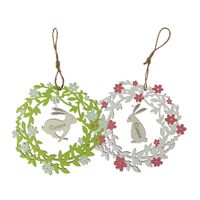 drewniany wieniec z króliczkiem - FSC 100%