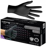 Rękawice, Rękawiczki nitrylowe czarne MOCNE GRUBE grip black 50 szt