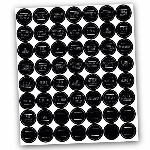 Naklejki na przyprawy CZARNE 152 sztuk na Arena.pl