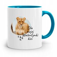 Kubek Błękitny Na Walentynki Dla Kici Prezent Z Nadrukiem Ze Zdjęciem