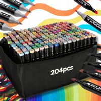 Markery 204 kolory flamastry pisaki dwustronne