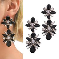 Czarne długie wiszące kolczyki sztyfty damskie efektowne WYJŚCIOWE impreza