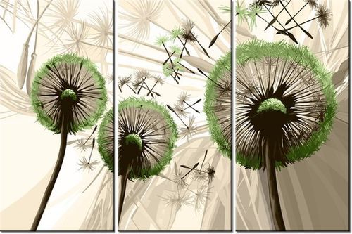 60 90CM OBRAZ 3 ELEM DMUCHAWCE ZIELENI DRUK PŁÓTNO RAMA na Arena.pl