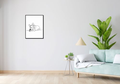 Plakat 50x65cm Śpiący Corgacz na Arena.pl