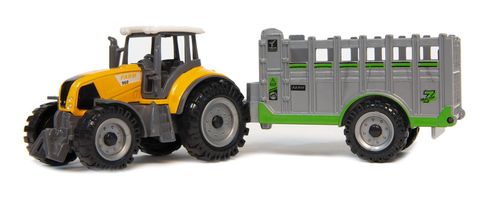 Traktor z przyczepą pomarańczowy na Arena.pl
