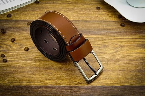 Pasek 110cm Męski Szeroki do SPODNI JEANS Brązowy na Arena.pl