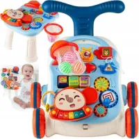 CHODZIK PCHACZ STOLIK EDUKACYJNY INTERAKTYWNY PANEL DLA DZIECI KOSZY 5W1