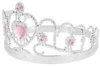 Korona z różowymi klejnotami srebrna