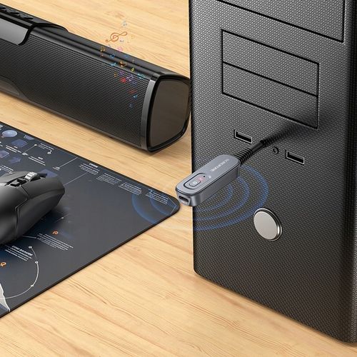 Borofone Odbiornik dźwięku Bluetooth AUX BC51 Clear Way szary na Arena.pl