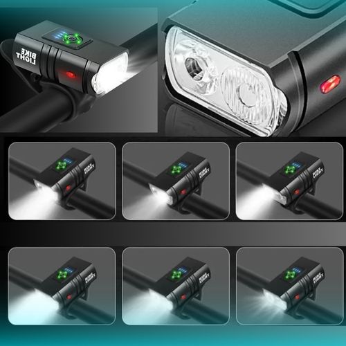 MOCNA LAMPKA ROWEROWA PRZEDNIA TYLNA LED WODOODPORNA AKUMULATOR USB ZESTAW na Arena.pl