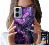 ETUI DO MOTOROLA MOTO G85 5G - FIOLETOWY MARMUREK MODNE KOBIECE + SZKŁO