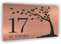 Tabliczka Tablica ADRESOWA MIEDZIANA DIBOND 40x30 numer domu ulica DRZEWO