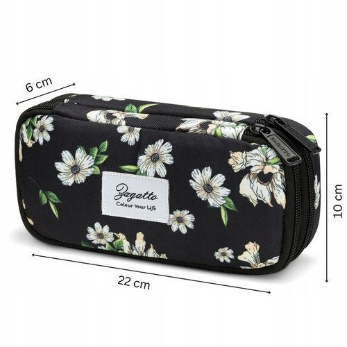 Piórnik dwukomorowy w kwiaty saszetka do szkoły dwie komory pojemny ZAGATTO na Arena.pl