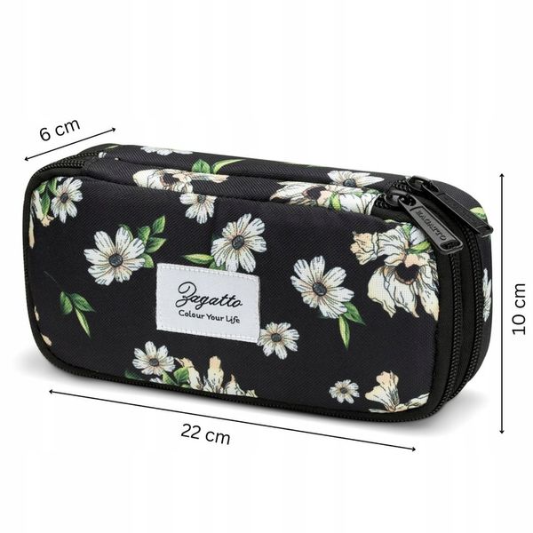 Piórnik dwukomorowy w kwiaty saszetka do szkoły dwie komory pojemny ZAGATTO zdjęcie 6