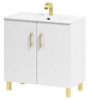Szafka łazienkowa pod umywalkę Viki 80, biały/GOLD