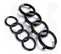 EMBLEMAT ZNACZEK AUDI KOMPLET CZARNY POŁYSK 273mm+200mm