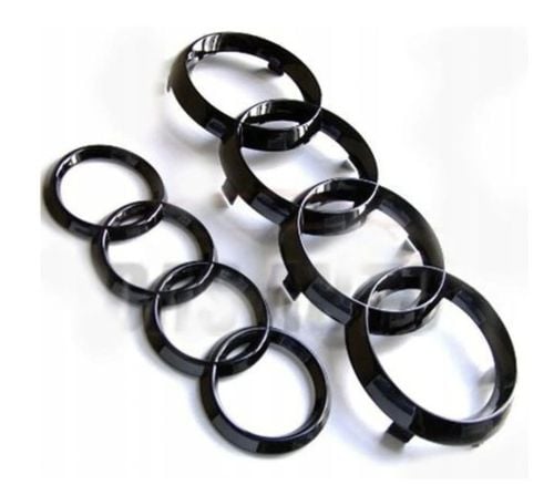 EMBLEMAT ZNACZEK AUDI KOMPLET CZARNY POŁYSK 273mm+200mm na Arena.pl