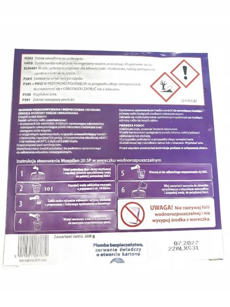 Mospilan 20SP 200G owadobójczy stonka zdjęcie 2